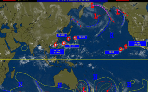 Busy at JTWC!  Western Pacific: 4 systems at once! Eastern Pacific: 2 systems, 05/03utc updates