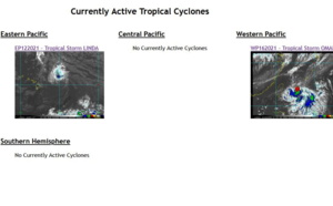 Western Pacific: 16W(OMAIS) tracking Southwest of Okinawa//Eastern Pacific: remnants of Major Hurricane 07L(GRACE): Tropical Cyclone Formation Alert,22/03utc updates