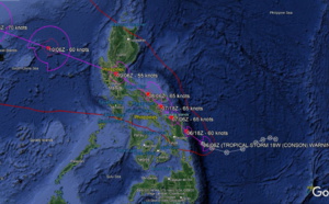 Western Pacific: TS 18W(CONSON) now forecast to make landfall over the Philippines at Typhoon intensity, 19W set to intensify, 06/09utc updates