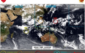 Western Pacific: 99W is High, 90W up-graded to Medium//South Indian: 90S down-graded to Low//Atlantic: still active with 16L,17L and 98L, 22/09utc updates