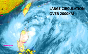 TS 24W(KOMPASU) tracking North of Luzon and intensifying gradually, 11/09utc