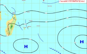ILES SOEURS: Prévisions du temps pour demain Jeudi 14 Octobre 2021 à MAURICE et à la RÉUNION