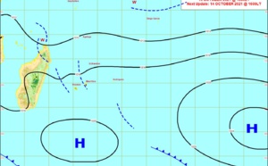 ILES SOEURS: Prévisions du temps pour demain Jeudi 14 Octobre 2021 à MAURICE et à la RÉUNION