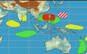 2 WEEK CYCLONIC DEVELOPMENT POTENTIAL: some development possible near the Philippines by this weekend and early next week over the SCS