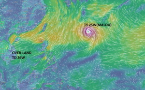 Typhoon 25W(MALOU) forecast to reach CAT 2 by 24hours/TD 26W now over-land, 27/09utc updates