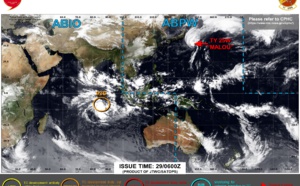 Typhoon 25W(MALOU) reached CAT 2 but now rapidly becoming extra-tropical/Invest 93S up-graded to Medium, 29/0330utc