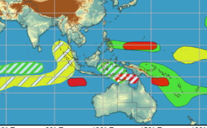 2 WEEK CYCLONIC DEVELOPMENT POTENTIAL: MJO= likely TC development : West Pacific, Southwest Pacific, near northern Australia through mid-December