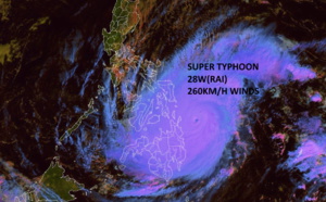 Super Typhoon 28W(RAI): explosive intensification from CAT 1 to CAT 5 over 24hours//Landfall imminent , 16/03utc