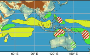 2 WEEK CYCLONIC DEVELOPMENT POTENTIAL: TC development possible: Southeast Indian , Southwest Pacific, Philippine Sea, 12/21