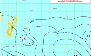 ILES SOEURS: prévisions du temps à MAURICE/RÉUNION pour les 24 et 25 Décembre 2021, mise à jour 23/12 à 19h30