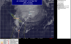 Intensifying TC 11P(DOVI) tracking close to New Caledonia within 12h, to peak at 75kts/CAT 1 US by 36hours//Invest 93S, 10/03utc