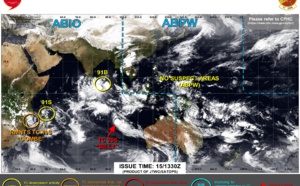 TC 20S(BILLY): has peaked just below Typhoon intensity//Remnants of TC 19S(GOMBE): Medium//Invest 91B and Invest 91S: Low,15/15utc