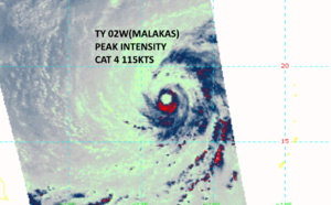 TY 02W(MALAKAS):powerful CAT 4,forecast to race towards higher latitudes//Invest 92S: subtropical//Invest 91S and Remnants of 03W,13/09utc
