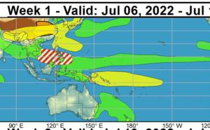 2 WEEK CYCLONIC DEVELOPMENT POTENTIAL worldwide// HU 04E(BONNIE), resilient, monitored since June 22// 08/06utc update