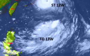 12W(HINNAMNOR) peaked at CAT 5: slow-mover next 96h//TD 13W: translating along the periphery of 12W//Invests 92E &amp; 91L//3109utc