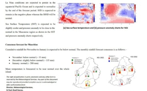 Mid-November: still dry over most of MAURITIUS, RODRIGUES and ST BRANDON, near normal at Agaléga//Forecast for Nov/Dec/Jan 2023