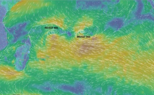 Invest 96S and Invest 90S// Invest 91P// 10 day ECMWF Storm Tracks// 1603utc