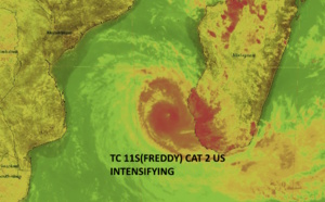 13 days later: CAT 2 US TC 11S(FREDDY) back to Typhoon intensity still intensifying//SS 16P(KEVIN)//Invest 97P//0715utc