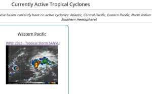 TS 01W(SANVU) currently peaking is forecast to be torn apart by 96h due to high vertical wind shear//Invest 93W//2109utc
