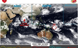 TC 08B(MICHAUNG) to peak within 12/18h//Invest 92P Tropical Cyclone Formation Alert issued// 0415utc