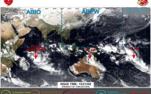 TC 13S(DJOUNGOU) Rapid Intensification possible// TC 14P// TC 15P/ 10 Day ECMWF Storm Tracks// 1603utc