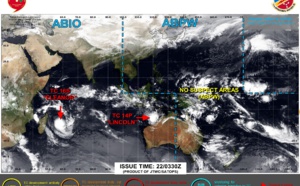 TC 16S(ELEANOR) peaking within 12H tracking East of MAURITIUS// TC 14P(LINCOLN) intensifying gradually next 36H//2203utc