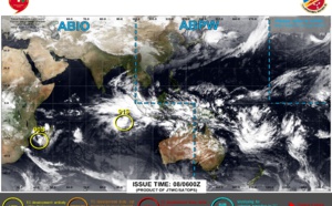 INVEST 90S// INVEST 91S// ECMWF 10 Day Storm Tracks// 3 Week Tropical Cyclone Formation Probability//0809utc 