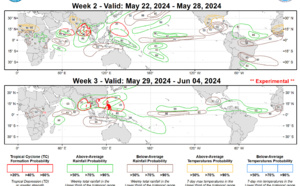 INVEST 93W// INVEST 92S// 10 Day ECMWF Storm Tracks// 3 Week TC Formation Probability// 1503utc