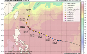 WESTERN PACIFIC: TS 07W(MEKKHALA) forecast to reach Typhoon Intensity by 24h, forecast to peak at CAT 3 US in 72h//20@1000 UTC 