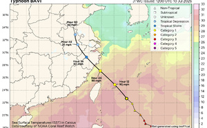 WESTERN PACIFIC: TY 09W(BAVI) CAT 1 US,with a massive circulation, forecast to track very close or over ISHIGAKI island within 12h before making landfall over WENZHOU/Invest 97W/Invest 90C/10@1530 UTC