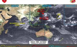 WESTERN PACIFIC: TY 12W(DOLPHIN) down from CAT4 US to CAT 1 in 36h, gradually approaching OKINAWA/TS 13W(KUJIRA)/Invest 96W//05@2200 UTC