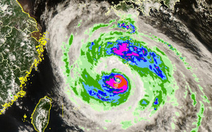 WESTERN PACIFIC: TY 12W(DOLPHIN) CAT 2 US, the pinhole eye scrapes the coast of NW OKINAWA,landfall in CHINA forecast in approx 60h/TS 14W(CHAN HOM)/Invests 97W &amp; 98W//07@1030 UTC