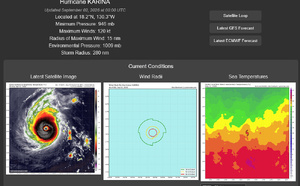 EASTERN PACIFIC:HU 11E(KARINA) CAT 4 US, SAR displays 120kt sustained winds/CENTRAL PACIFIC:HU 12E(LOWEL) CAT 3 intensifying//0902 0600UTC