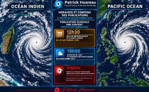 ILES SOEURS: Maurice/Réunion/Rodrigues/Agaléga/Tromelin: relevés &amp; analyses climatologiques du 20/09/26