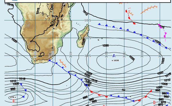 ILES SOEURS: Maurice/Réunion/Rodrigues/Agaléga/Tromelin: relevés climatologiques du 30/08/26