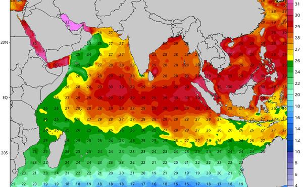 ILES SOEURS: Maurice/Réunion/Rodrigues/Agaléga/Tromelin: relevés climatologiques du 31/08/26