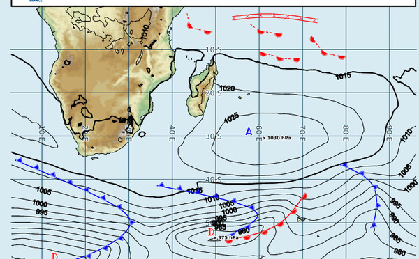 ILES SOEURS: Maurice/Réunion/Rodrigues/Agaléga/Tromelin: relevés &amp; analyses climatologiques du 13/10/26